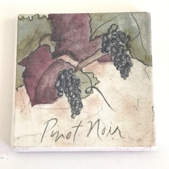 Stone Coasters Wine Themed Set of 4 Cork Merlot Zinfandel Chardonnay Pinot 4” - Picture 4 of 9